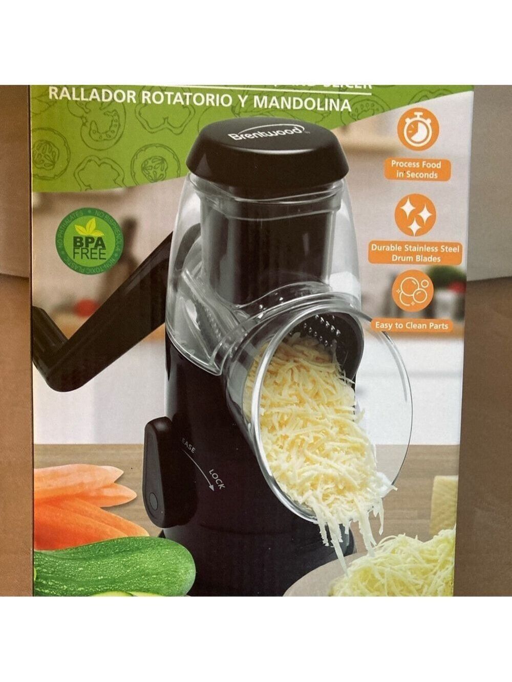 Food Rotary Grater, Shredder and Slicer - Brentwood NIB